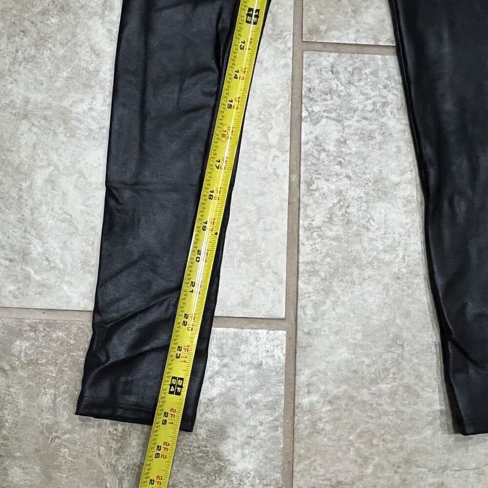 Spanx Faux Leather Leggings Size S Black High Rise Shaping Moto Coated Skinny - Picture 6 of 12
